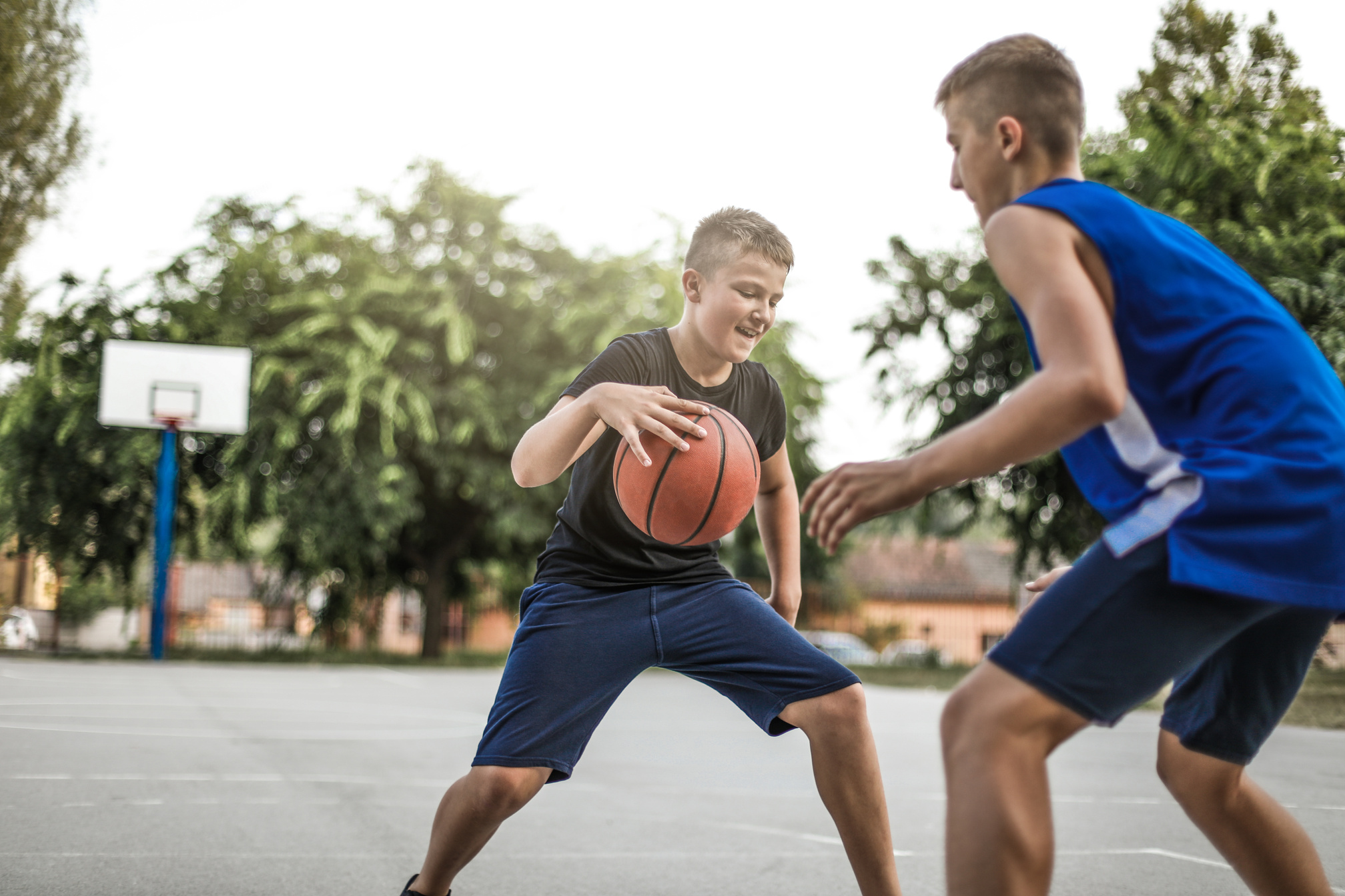 Playing Basketball Outdoors